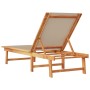 Solid acacia wood sun lounger with taupe textilene by , Loungers - Ref: Foro24-4008415, Price: 174,76 €, Discount: %