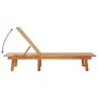 Solid acacia wood sun lounger with taupe textilene by , Loungers - Ref: Foro24-4008415, Price: 174,76 €, Discount: %