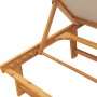 Solid acacia wood sun lounger with taupe textilene by , Loungers - Ref: Foro24-4008415, Price: 174,76 €, Discount: %