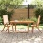 Folding garden chairs 2 units solid acacia wood textilene by , Garden chairs - Ref: Foro24-4008420, Price: 152,75 €, Discount: %