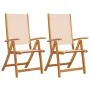Folding garden chairs 2 units solid acacia wood textilene by , Garden chairs - Ref: Foro24-4008420, Price: 152,75 €, Discount: %
