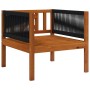 Silla de jardín con cojín madera maciza de acacia