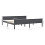 Solid gray pine wood bed frame 200x200 cm by vidaXL, Beds and slatted bases - Ref: Foro24-322130, Price: 137,46 €, Discount: %