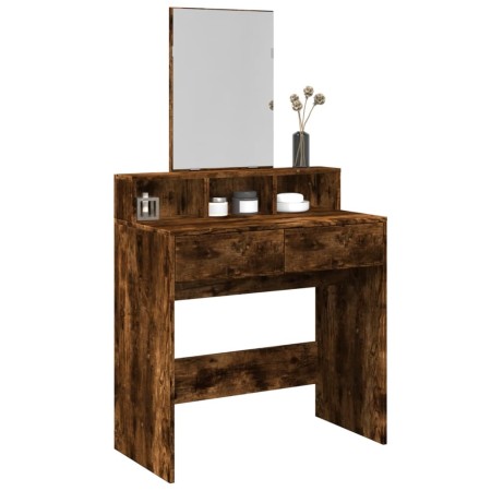 Dresser with smoked oak mirror 80x41x144.5 cm by , Bedroom Dressers - Ref: Foro24-848175, Price: 94,20 €, Discount: %
