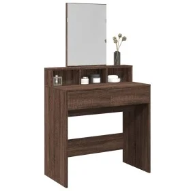 Dresser with mirror in brown oak color, 80x41x144.5 cm by , Bedroom Dressers - Ref: Foro24-848177, Price: 96,78 €, Discount: %