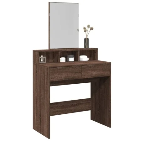 Frisiertisch mit Spiegel in Eichenbraun 80x41x144,5 cm von , Schlafzimmerkommoden - Ref: Foro24-848177, Preis: 96,78 €, Rabat...