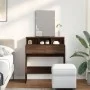 Dresser with mirror in brown oak color, 80x41x144.5 cm by , Bedroom Dressers - Ref: Foro24-848177, Price: 96,78 €, Discount: %
