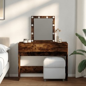 Dresser with smoked oak LED lights 100x40x130 cm by , Bedroom Dressers - Ref: Foro24-848196, Price: 117,38 €, Discount: %