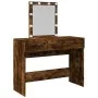 Dresser with smoked oak LED lights 100x40x130 cm by , Bedroom Dressers - Ref: Foro24-848196, Price: 116,08 €, Discount: %