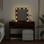 Frisiertisch mit LED-Lichtern in rauchiger Eiche, 100x40x130 cm. von , Schlafzimmerkommoden - Ref: Foro24-848196, Preis: 117,...