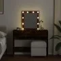 Frisiertisch mit LED-Lichtern in rauchiger Eiche, 100x40x130 cm. von , Schlafzimmerkommoden - Ref: Foro24-848196, Preis: 116,...
