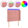 Cabecero con LED de terciopelo rosa 93x16x118/128 cm