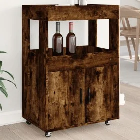 Engineered wood smoked oak bar cart 60x39.5x89 cm by , Sideboards - Ref: Foro24-848273, Price: 101,31 €, Discount: %