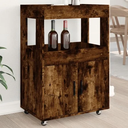 Carrito de bar madera de ingeniería roble ahumado 60x39,5x89 cm de , Aparadores - Ref: Foro24-848273, Precio: 101,29 €, Descu...