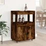 Carrito de bar madera de ingeniería roble ahumado 60x39,5x89 cm de , Aparadores - Ref: Foro24-848273, Precio: 101,29 €, Descu...