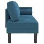 Sofá diván con cojines terciopelo azul de , Divanes - Ref: Foro24-4007570, Precio: 138,91 €, Descuento: %