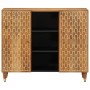 Armario auxiliar madera maciza de mango 90x33x75 cm de , Almacenamiento para CD y DVD - Ref: Foro24-358312, Precio: 181,95 €,...