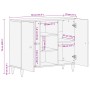 Armario auxiliar madera maciza de mango 90x33x75 cm de , Almacenamiento para CD y DVD - Ref: Foro24-358312, Precio: 181,95 €,...