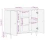 Solid mango wood auxiliary cabinet 90x33x75 cm by , CD and DVD storage - Ref: Foro24-358312, Price: 180,65 €, Discount: %