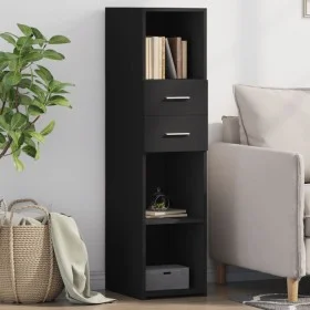 Tall black engineered wood sideboard 30x42.5x124 cm by , Sideboards - Ref: Foro24-846153, Price: 70,76 €, Discount: %