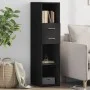 Tall black engineered wood sideboard 30x42.5x124 cm by , Sideboards - Ref: Foro24-846153, Price: 70,76 €, Discount: %