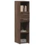 Aparador alto madera de ingeniería marrón roble 30x42,5x124 cm de , Aparadores - Ref: Foro24-846158, Precio: 64,44 €, Descuen...