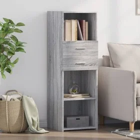 Tall Sonoma Gray Engineered Wood Sideboard 40x42.5x124 cm by , Sideboards - Ref: Foro24-846164, Price: 67,37 €, Discount: %