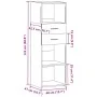Tall Sonoma Gray Engineered Wood Sideboard 40x42.5x124 cm by , Sideboards - Ref: Foro24-846164, Price: 67,37 €, Discount: %