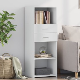 Tall white engineered wood sideboard 45x42.5x124 cm by , Sideboards - Ref: Foro24-846166, Price: 76,99 €, Discount: %