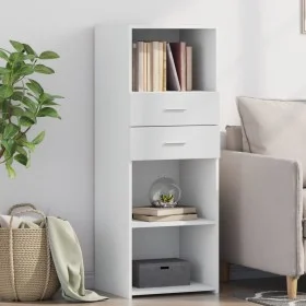 Tall white engineered wood sideboard 45x42.5x124 cm by , Sideboards - Ref: Foro24-846166, Price: 76,05 €, Discount: %