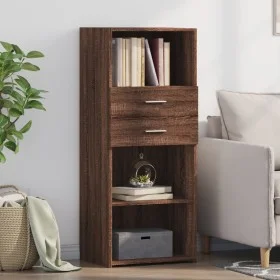 Tall brown oak veneer highboard 50x42.5x124 cm by , Sideboards - Ref: Foro24-846179, Price: 94,59 €, Discount: %