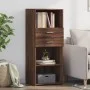 Aparador alto madera de ingeniería marrón roble 50x42,5x124 cm de , Aparadores - Ref: Foro24-846179, Precio: 94,55 €, Descuen...