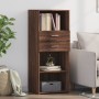Aparador alto madera de ingeniería marrón roble 50x42,5x124 cm de , Aparadores - Ref: Foro24-846179, Precio: 96,05 €, Descuen...