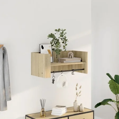 Engineered oak Sonoma wall shelf 70.5x35x30.5 cm by , Shelves and shelves - Ref: Foro24-848453, Price: 34,70 €, Discount: %