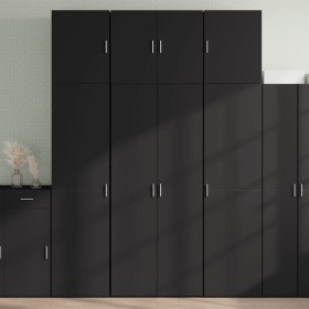 Tall black engineered wood sideboard 80x42.5x249 cm by , Sideboards - Ref: Foro24-3281365, Price: 282,49 €, Discount: %