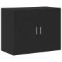 Tall black engineered wood sideboard 80x42.5x249 cm by , Sideboards - Ref: Foro24-3281365, Price: 277,60 €, Discount: %