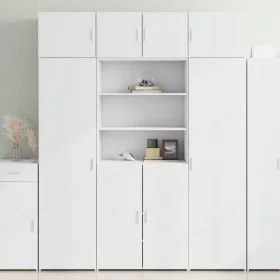 Tall white engineered wood sideboard 80x42.5x185 cm by , Sideboards - Ref: Foro24-3281378, Price: 163,76 €, Discount: %