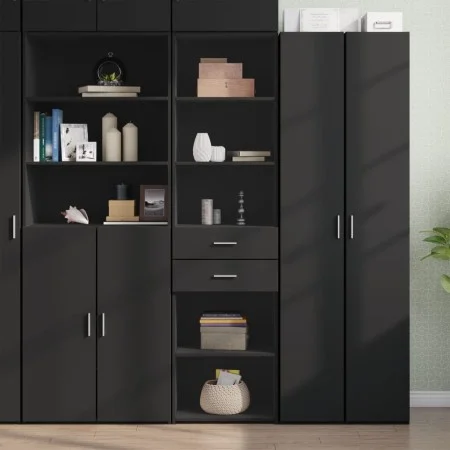Engineered wood black sideboard 50x42.5x185 cm by , Sideboards - Ref: Foro24-3281456, Price: 152,88 €, Discount: %