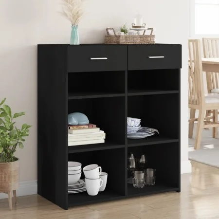 Engineered wood black sideboard 80x42.5x93 cm by , Sideboards - Ref: Foro24-3281477, Price: 98,43 €, Discount: %