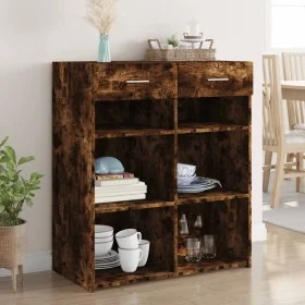 Smoked oak engineered wood sideboard 80x42.5x93 cm by , Sideboards - Ref: Foro24-3281480, Price: 94,27 €, Discount: %