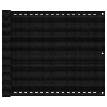 Schwarze HDPE-Balkonmarkise 75x400 cm von vidaXL, Sonnenschirme - Ref: Foro24-311029, Preis: 18,31 €, Rabatt: %