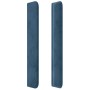 Cabecero con LED de terciopelo azul oscuro 147x16x118/128 cm