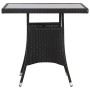 Garden table 80x80x74 cm black synthetic rattan by , Garden tables - Ref: Foro24-318712, Price: 87,62 €, Discount: %