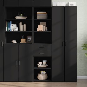 Aparador de madera de ingeniería negro 45x42,5x185 cm de , Aparadores - Ref: Foro24-3281449, Precio: 131,82 €, Descuento: %