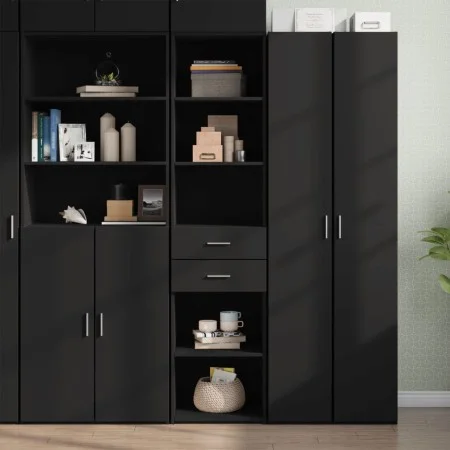Engineered wood black sideboard 45x42.5x185 cm by , Sideboards - Ref: Foro24-3281449, Price: 129,76 €, Discount: %