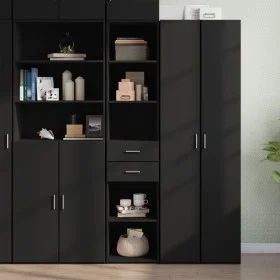 Engineered wood black sideboard 40x42.5x185 cm by , Sideboards - Ref: Foro24-3281442, Price: 140,87 €, Discount: %