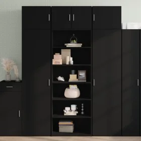 Tall black plywood sideboard 70x41x185 cm by , Sideboards - Ref: Foro24-3281688, Price: 129,97 €, Discount: %