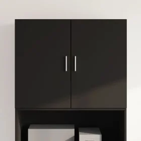 Wandschrank aus schwarzem Ingenieurholz 80x42,5x64 cm von , Sideboards - Ref: Foro24-846132, Preis: 72,81 €, Rabatt: %