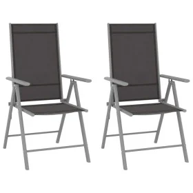Klappbare Gartenstühle 2 Einheiten aus schwarzem Textilene von vidaXL, Gartenstühle - Ref: Foro24-312181, Preis: 108,25 €, Ra...