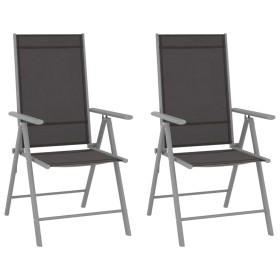Sillas de jardín plegables 2 unidades textilene negro de vidaXL, Sillas de jardín - Ref: Foro24-312181, Precio: 112,00 €, Des...
